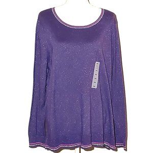 4/$20 Old Navy Purple Silver Sparkle Sweater
